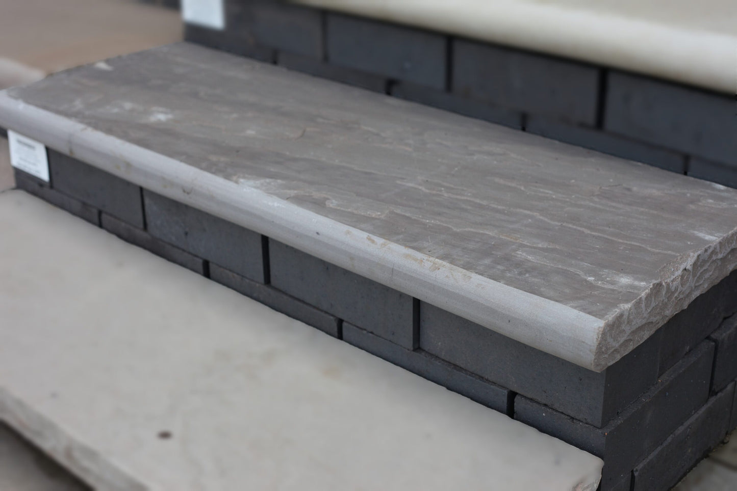 Kandla Grey Riven Bullnose Steps Indian Sandstone 900mm x 350mm x 30mm