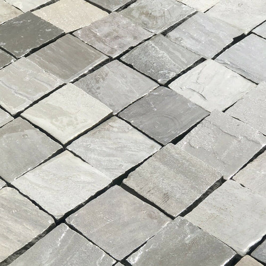 Kandla Grey Cobble Setts 100mm x 100mm x 40/60mm