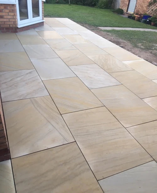 Fossil Mint Sawn and Honed - Indian Sandstone Paving Slabs – 600mm x 900mm – 20mm (Copy)