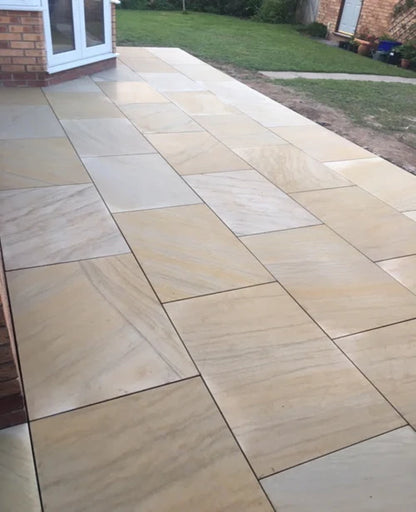 Fossil Mint Sawn and Honed - Indian Sandstone Paving Slabs – 600mm x 900mm – 20mm (Copy)