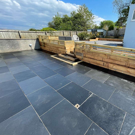 Black Limestone - Paving Slabs – 600mm x 900mm – 25mm Calibrated