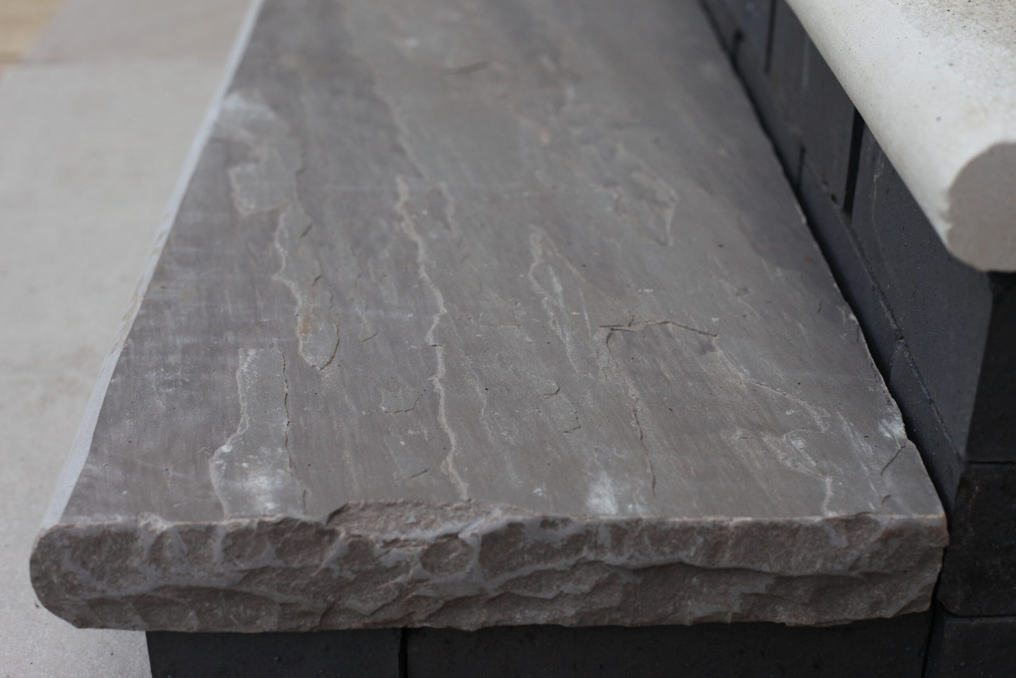 Kandla Grey Riven Bullnose Steps Indian Sandstone 900mm x 350mm x 30mm