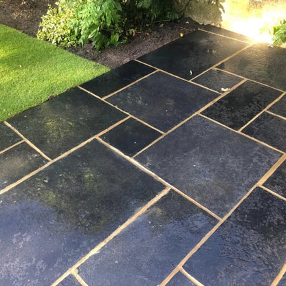 Black Limestone - Paving Slabs – Mixed Patio Kit – 25mm Calibrated