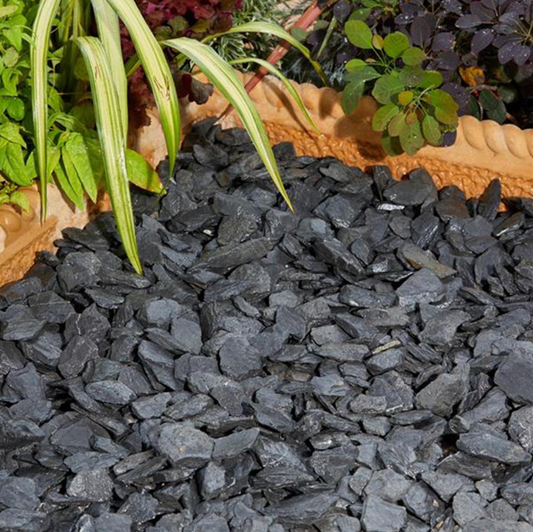 Blue Slate 40mm Decorative Slate Chippings 20kg Bag / 850kg Bulk Bag