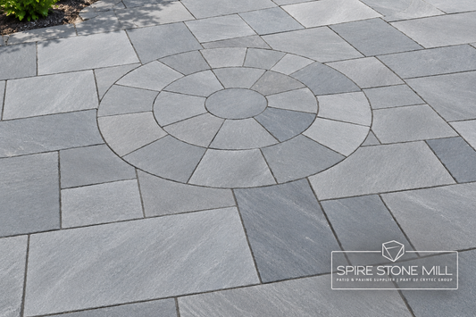 Kandla Grey Indian Sandstone 2.4m Circle – Riven – 22mm