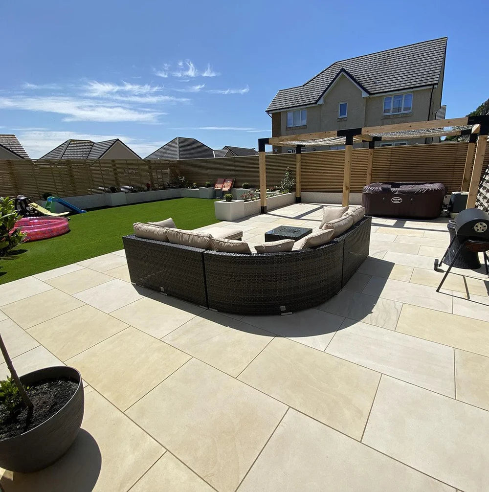 Fossil Mint Sawn and Honed - Indian Sandstone Paving Slabs – 600mm x 900mm – 20mm (Copy)