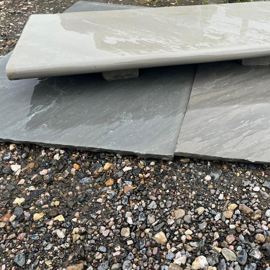 Kandla Grey Riven Bullnose Steps Indian Sandstone 900mm x 350mm x 30mm
