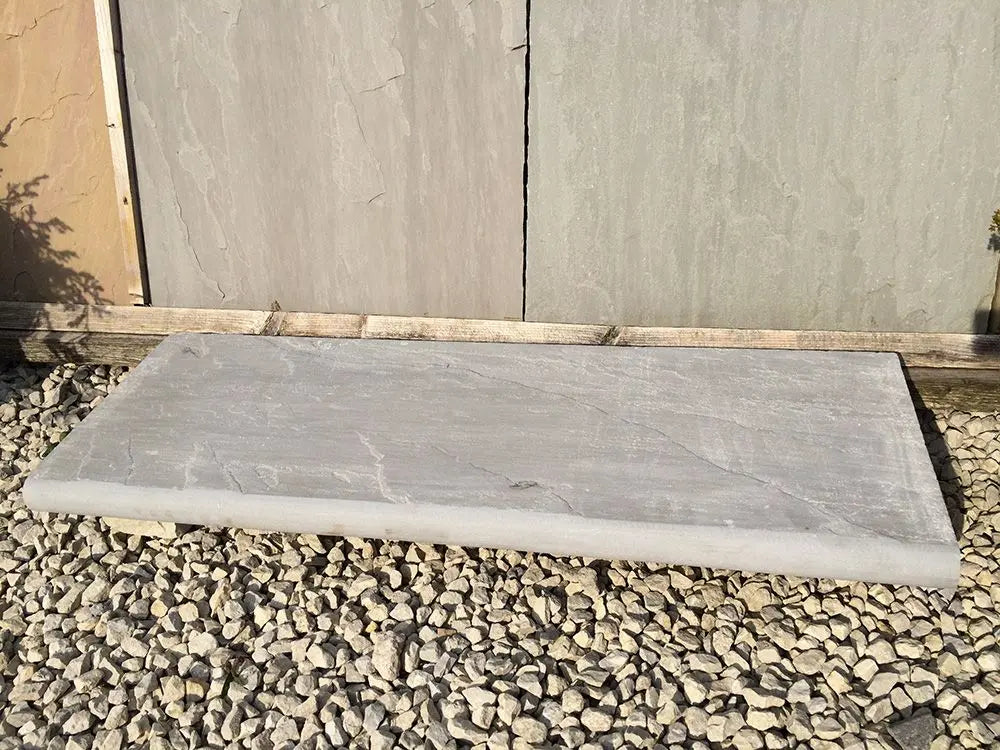 Kandla Grey Riven Bullnose Steps Indian Sandstone 900mm x 350mm x 30mm