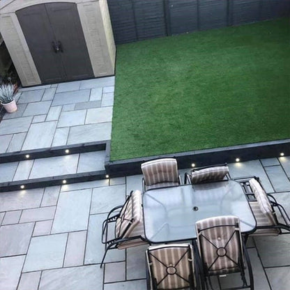 Kandla Grey Indian Sandstone Paving Slabs – Riven – Mixed Patio Kit – 22mm