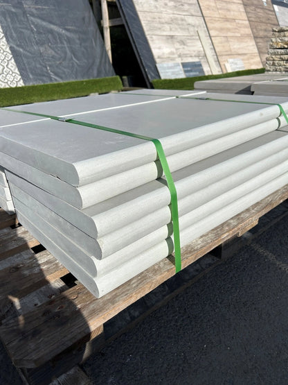 Kandla Grey Sawn and Honed Smooth Bullnose Steps Indian Sandstone 900mm x 350mm x 30mm