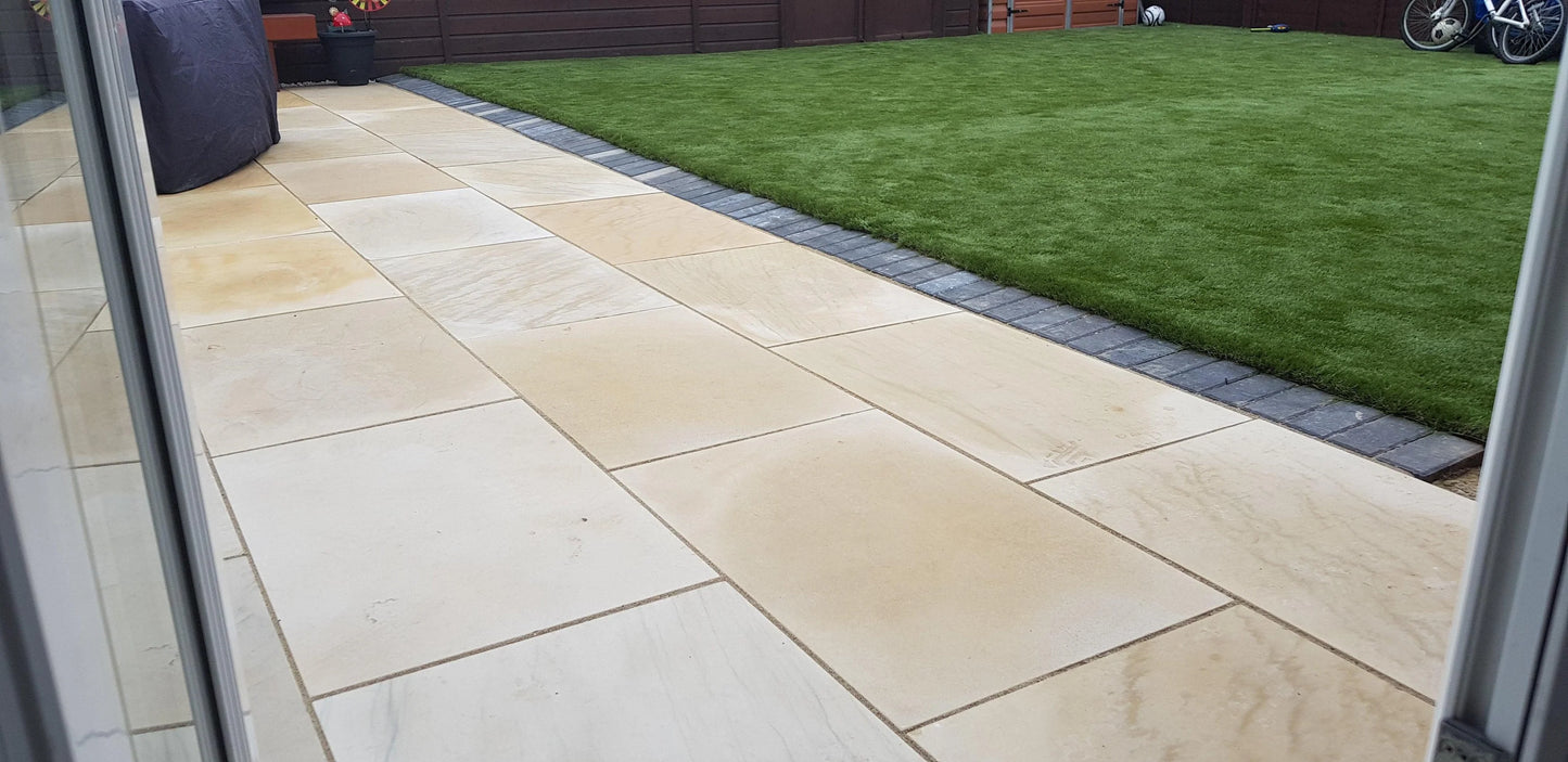 Fossil Mint Sawn and Honed - Indian Sandstone Paving Slabs – 600mm x 900mm – 20mm (Copy)