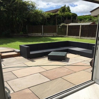 Raj Green Indian Sandstone Paving Slabs – Riven – 600×900 – 22mm