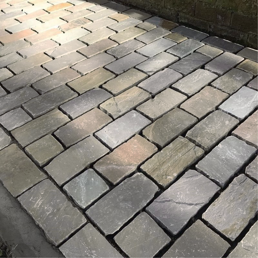 Raj Green Cobble Setts 200mm x 100mm x 40/60mm