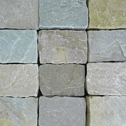 Raj Green Cobble Setts 200mm x 100mm x 40/60mm