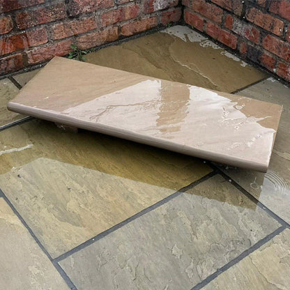 Raj Green Riven Bullnose Steps Indian Sandstone 900mm x 350mm x 30mm