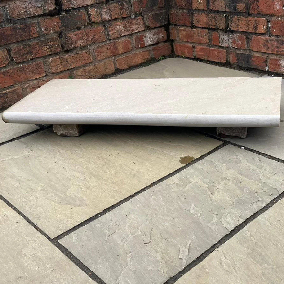 Raj Green Riven Bullnose Steps Indian Sandstone 900mm x 350mm x 30mm