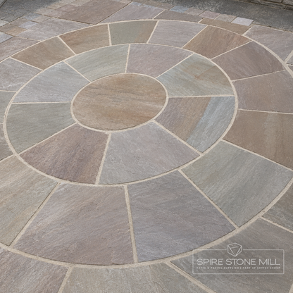 Raj Green Indian Sandstone 2.4m Circle – Riven – 22mm