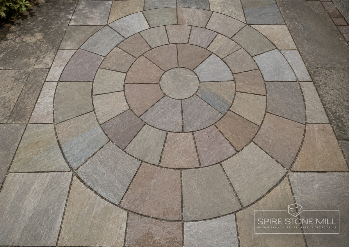 Raj Green Indian Sandstone 2.4m Circle – Riven – 22mm
