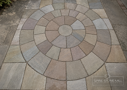 Raj Green Indian Sandstone 2.4m Circle – Riven – 22mm