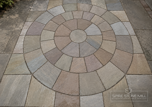 Raj Green Indian Sandstone 2.4m Circle – Riven – 22mm