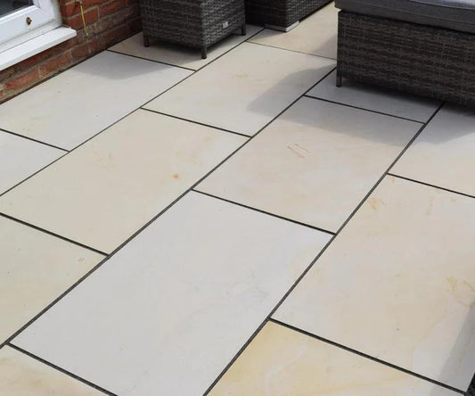 Fossil Mint Sawn and Honed - Indian Sandstone Paving Slabs – 600mm x 900mm – 20mm (Copy)